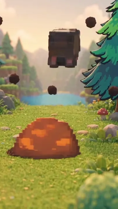 Degen flies through the air above the crater